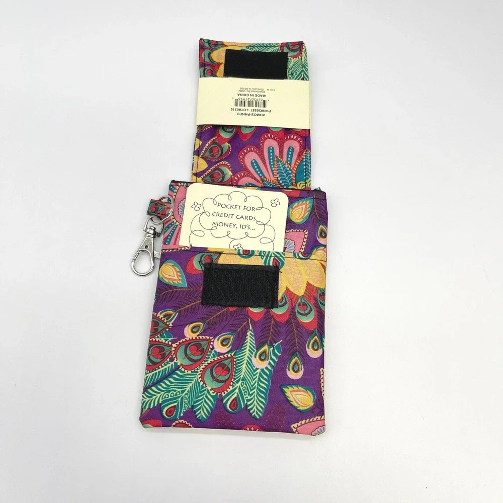 Olivia Moss Peacock Parade Cell Phone Caddy Hippie Boho Psychedelic Travel